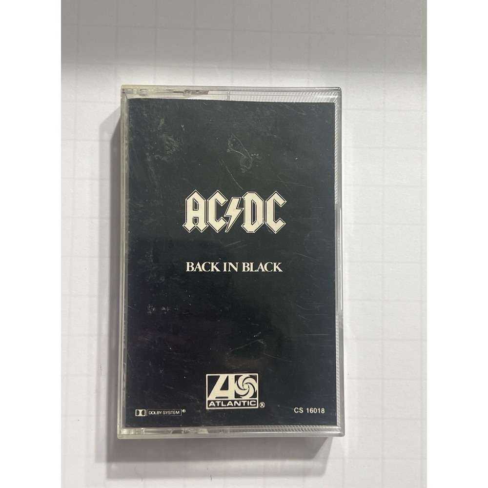 AC/DC – Back in Black Cassette Tape | 1980 Atlantic CS 16018 | Vintage Rock